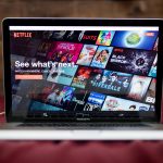 computer screen showing Netflix's homepage -